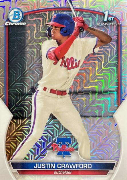 2023 Bowman Chrome Prospects Justin Crawford [Mega Box Mojo Refractor] #BCP-3 card