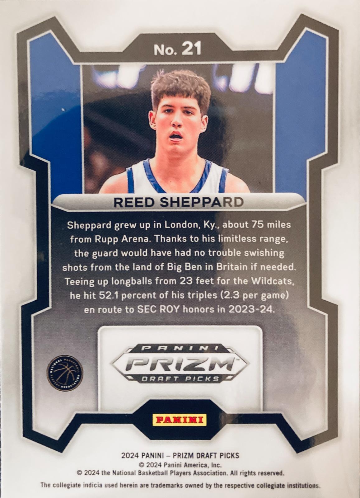 Reed Sheppard #21 Prices [Rookie] | 2024 Prizm Draft Picks | Basketball ...
