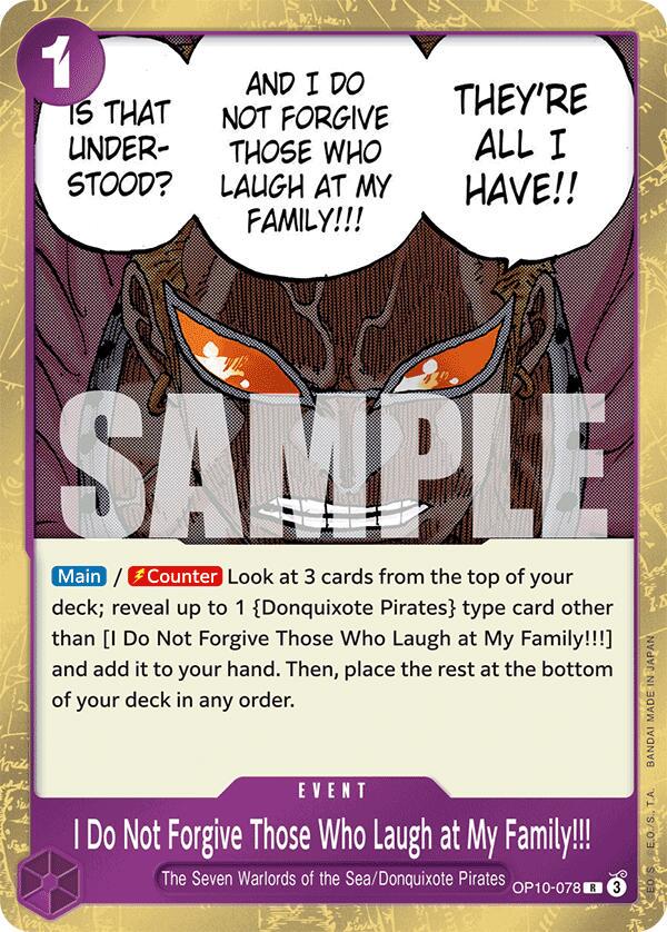 I Do Not Forgive Those Who Laugh at My Family!!! OP10-078 One Piece Royal Blood