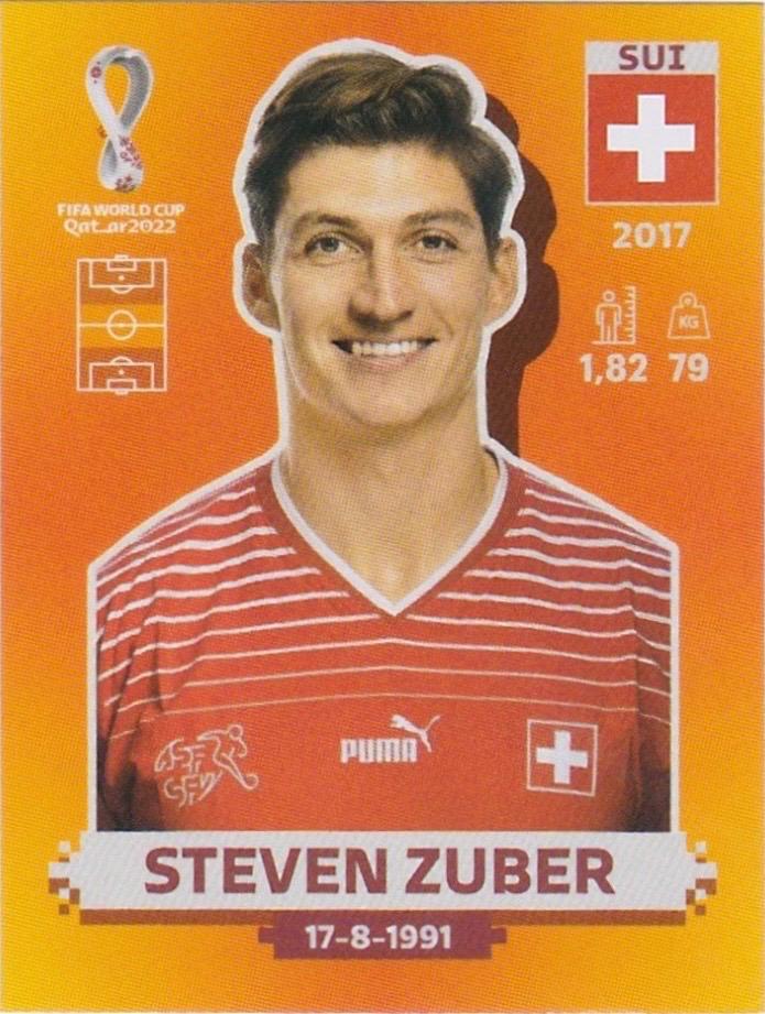 Steven Zuber #SUI15 2022 Panini World Cup Qatar International Edition Sticker Soccer