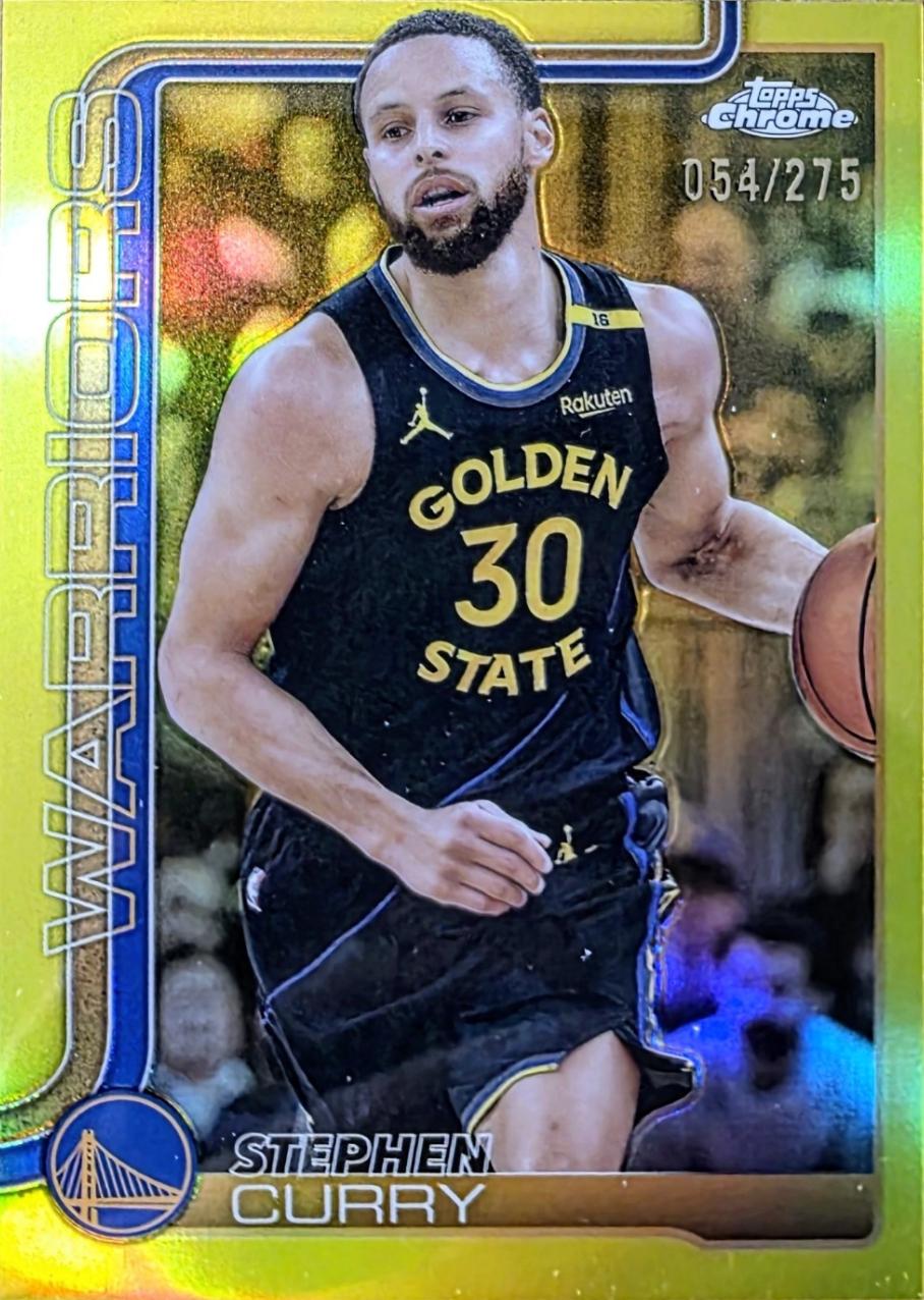 2025 Topps Chrome Stephen Curry [Yellow Refractor] #201 card