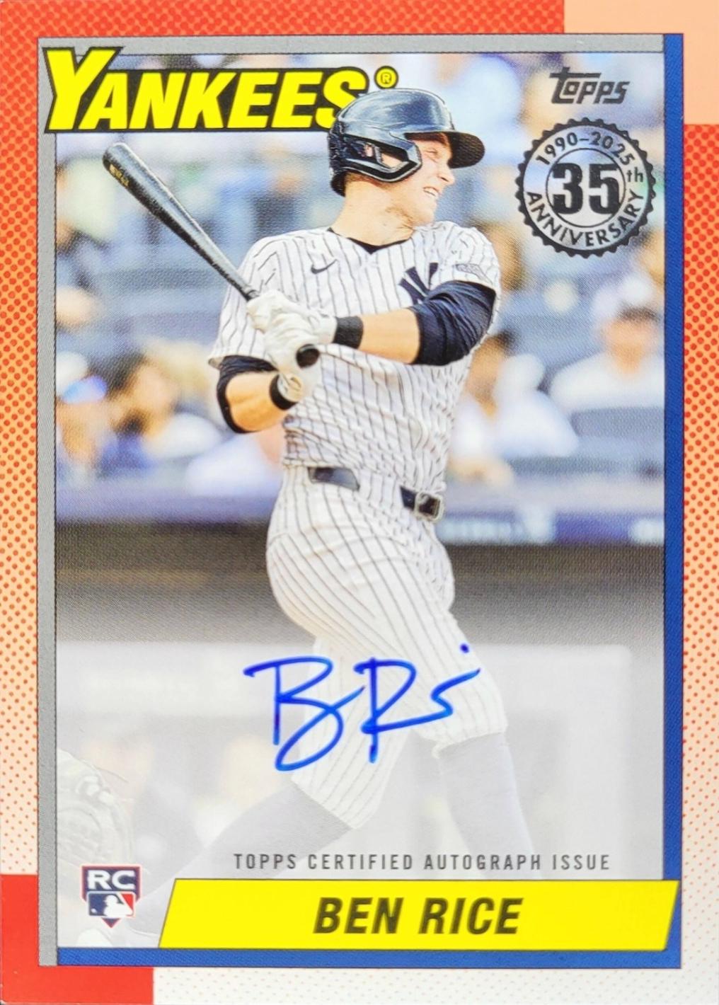 Ben Rice #90A-BRI Prices | 2025 Topps 1990 Autograph | Baseball Cards