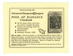 Cluebook | Advanced Dungeons & Dragons Pool of Radiance Commodore 64
