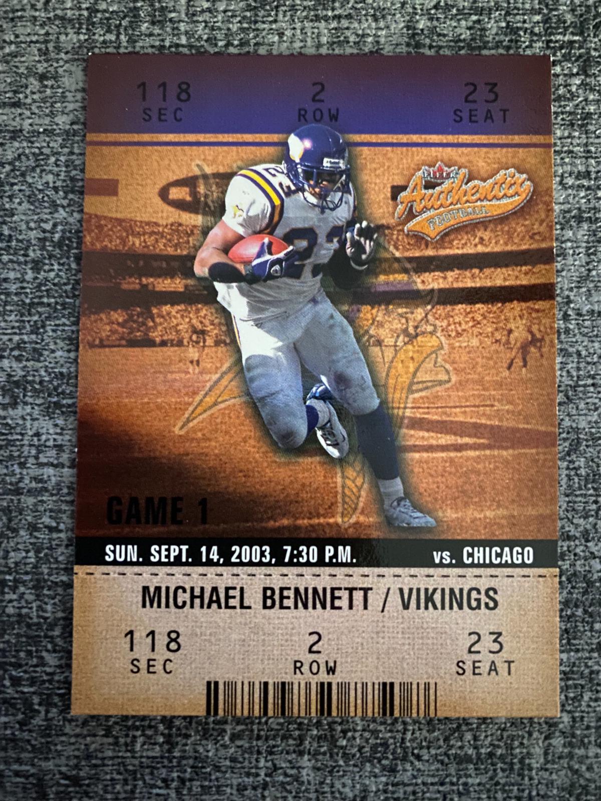 Michael Bennett #78 2003 Fleer Authentix Football