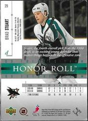 Back Of Card | Brad Stuart Hockey Cards 2001 Upper Deck Honor Roll
