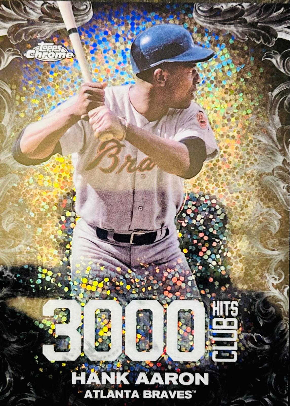 Hank Aaron #3000C-3 Baseball Cards 2016 Topps Chrome Update 3000 Hits Club