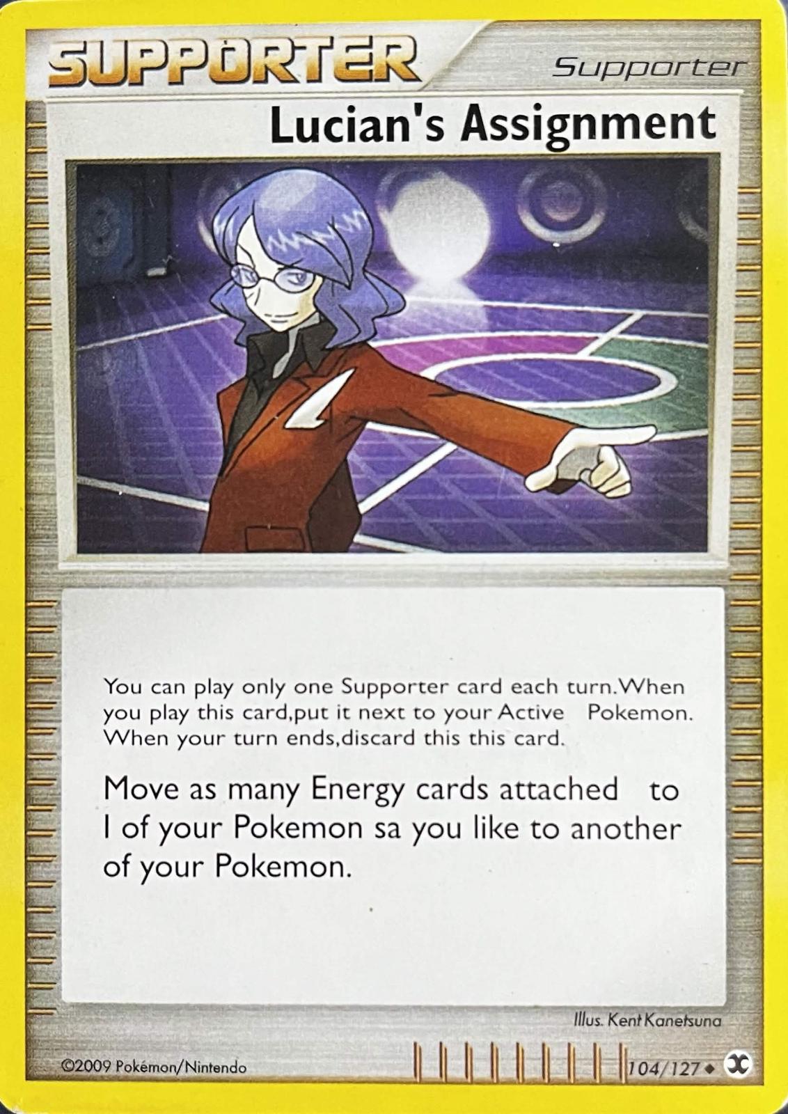 Lucian's Assignment #104 Pokémon Card from Pokemon Rising Rivals Set 