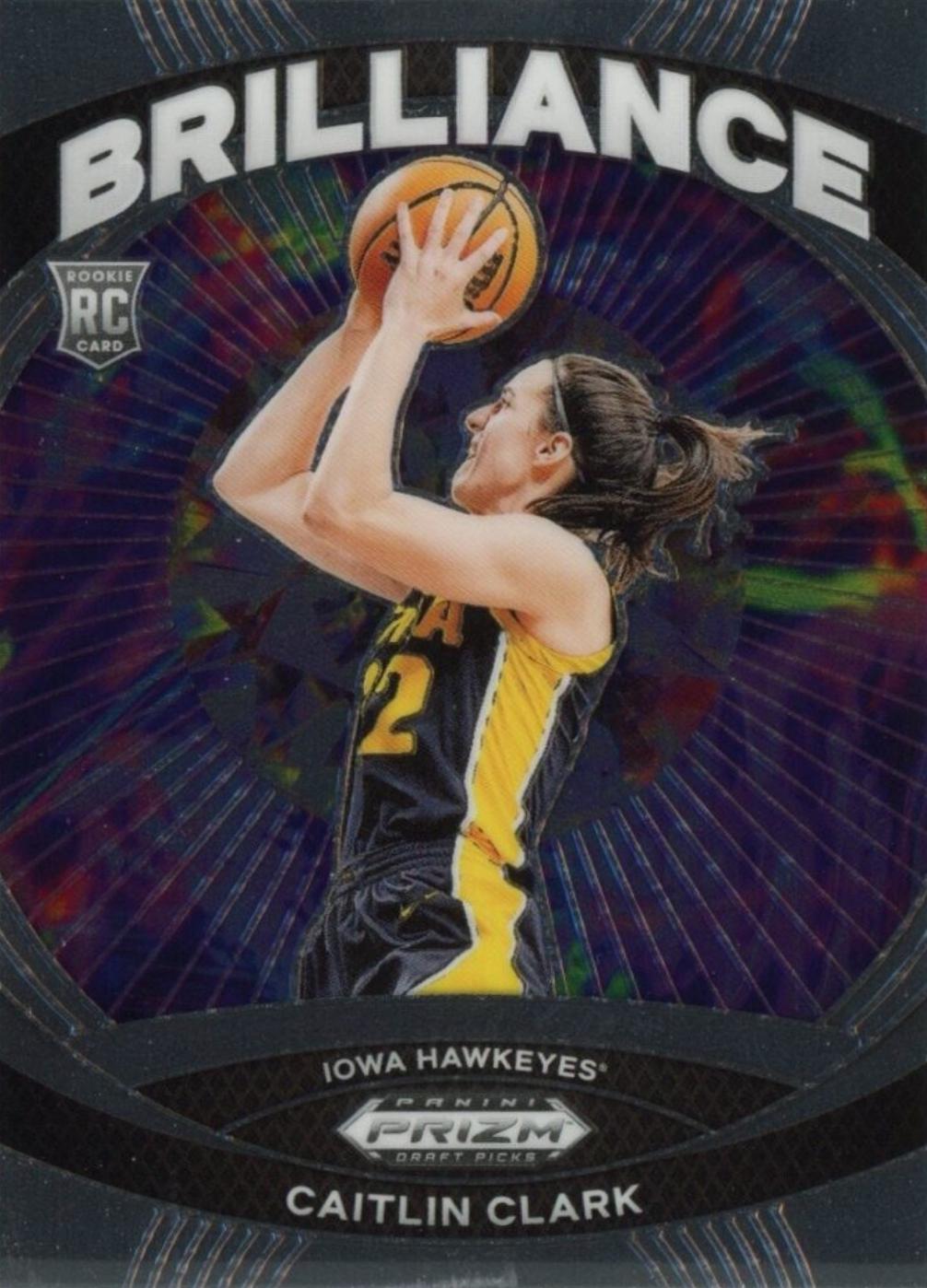 Caitlin Clark #2 Basketball Cards 2024 Prizm Draft Picks Brilliance