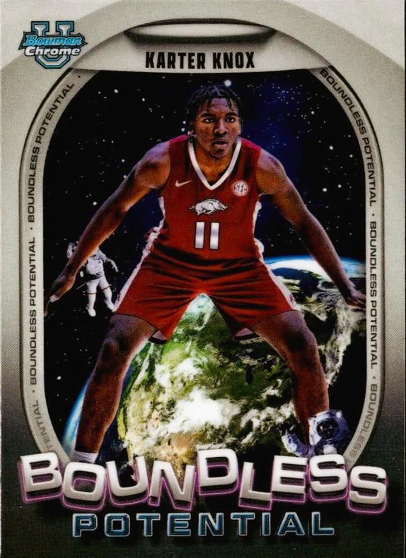 Karter Knox #BP-11 Basketball Cards 2024 Bowman Chrome University Boundless Potential