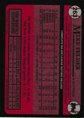 Back Of Card | Mike Felder Baseball Cards 1989 Topps