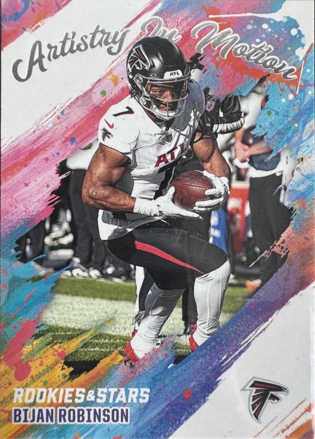 2025 Panini Rookies & Stars Artistry in Motion Bijan Robinson #1 card