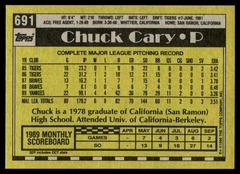 Back | Chuck Cary Baseball Cards 1990 Topps