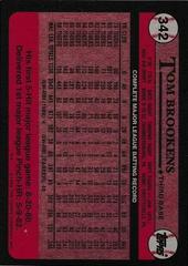 Back Of Card | Tom Brookens Baseball Cards 1989 Topps
