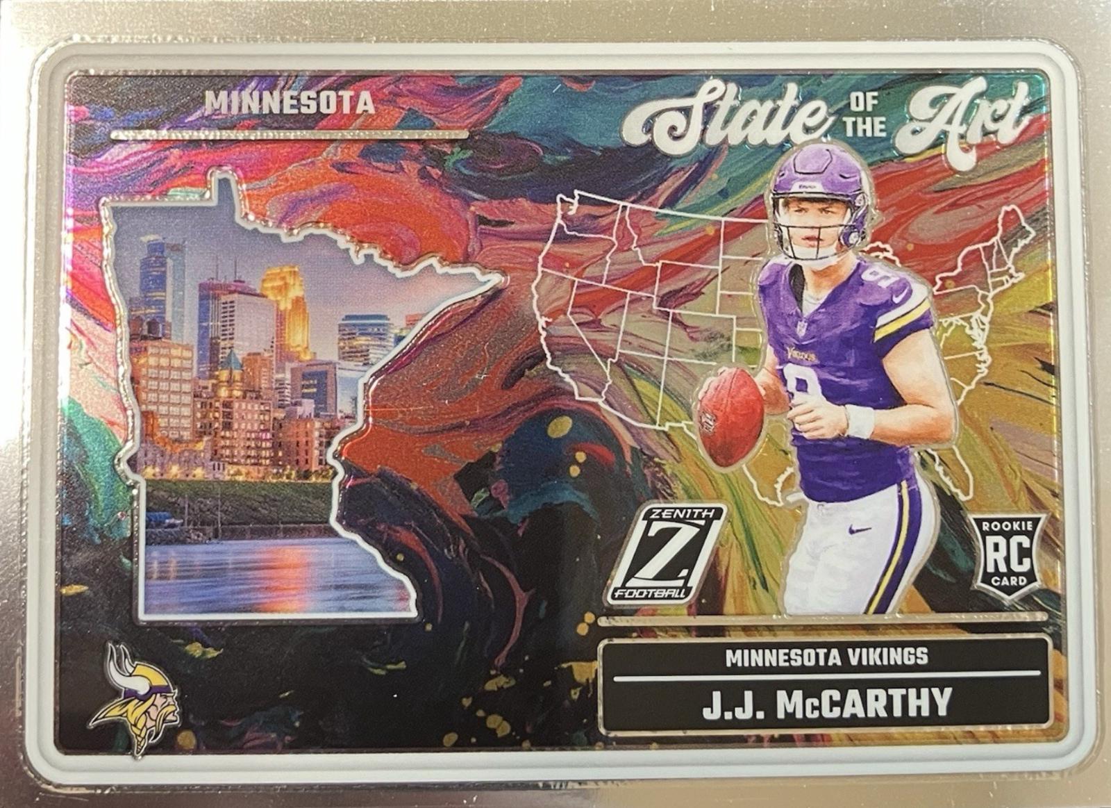 J.J. McCarthy #24 Football Cards 2024 Panini Zenith State of the Art