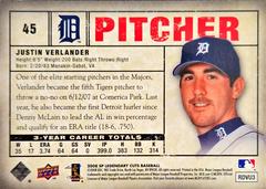 Back | Justin Verlander Baseball Cards 2008 SP Legendary Cuts