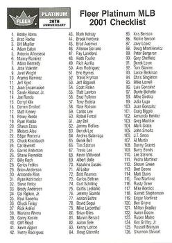 Checklist: 1-250 Baseball Cards 2001 Fleer Platinum