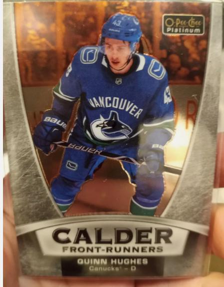 Quinn Hughes #CF-5 Hockey Cards 2019 O-Pee-Chee Platinum Calder Front Runners
