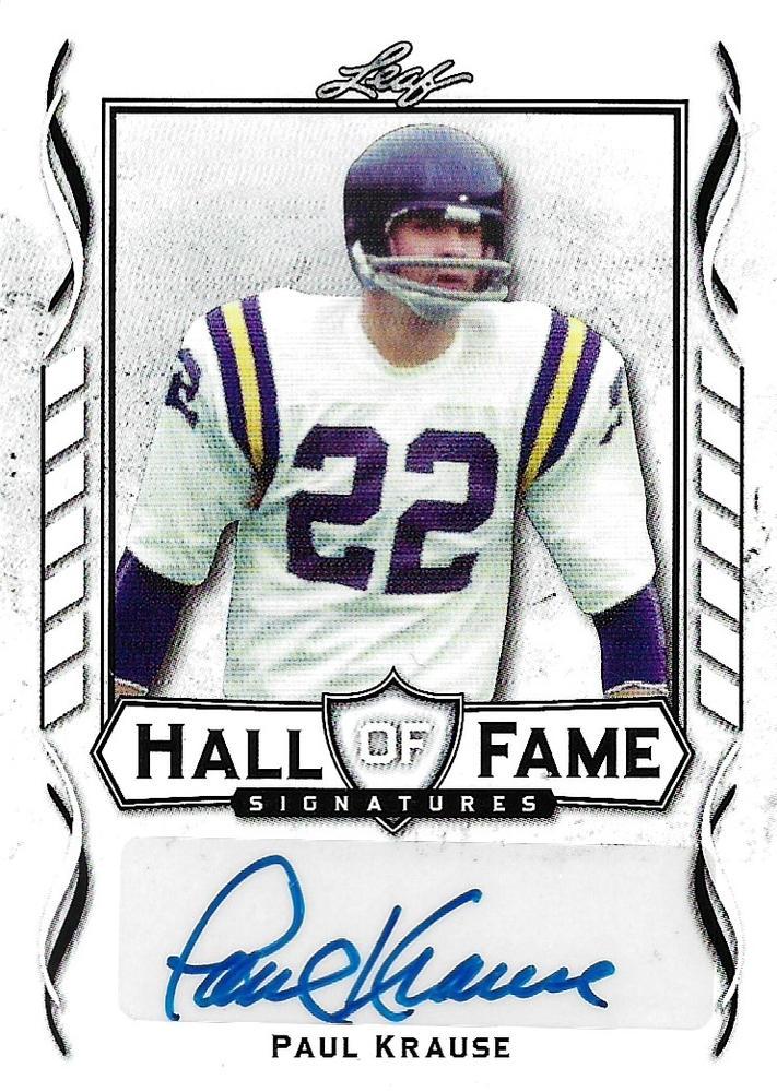Paul Krause #HOF-PK1 2021 Leaf Signature Hall Of Fame Football