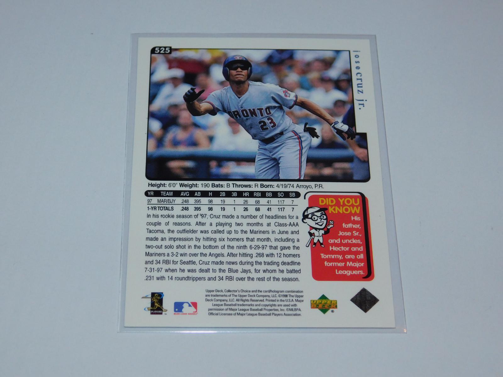 Jose Crus Jr #525 Prices | 1998 Collector's Choice | Baseball Cards