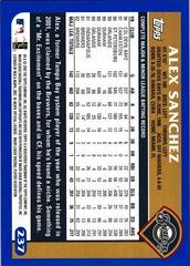 Back Of Card | Alex Sanchez Baseball Cards 2003 Topps