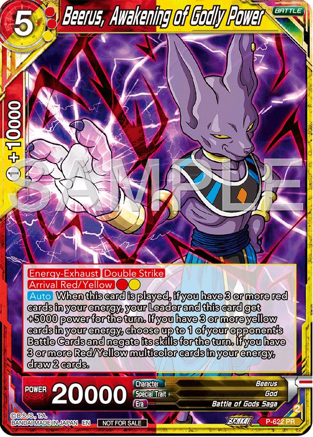 Beerus, Awakening of Godly Power P-622 Dragon Ball Fusion World Promos