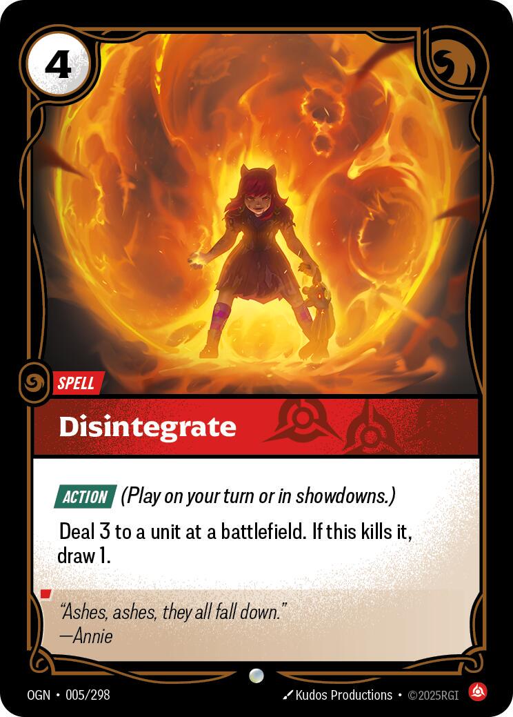 Disintegrate front