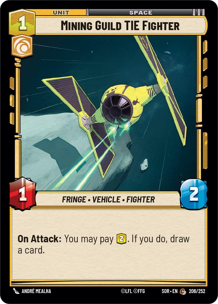 Mining Guild TIE Fighter #206 Star Wars Unlimited: Spark of Rebellion