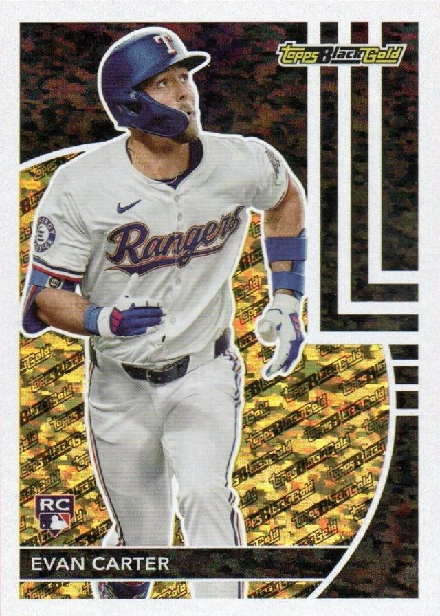 Evan Carter #BG-14 Baseball Cards 2024 Topps Update Black Gold