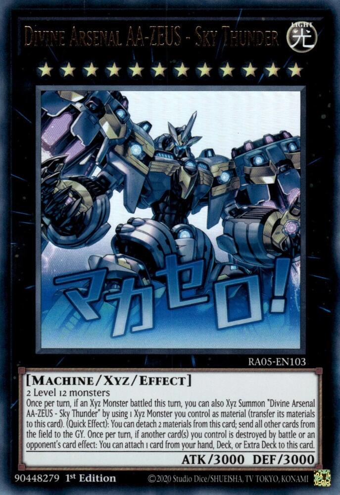 Divine Arsenal AA-ZEUS - Sky Thunder RA05-EN103 Prices | YuGiOh Rarity Collection 5 | YuGiOh Cards Divine Arsenal AA-ZEUS - Sky Thunder RA05-EN103 Prices | YuGiOh Rarity Collection 5 | YuGiOh Cards