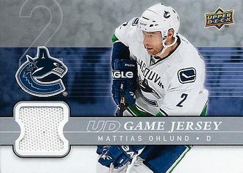 Mattias Ohlund #GJ2-MO 2008-09 Upper Deck Hockey UD Game Jerseys