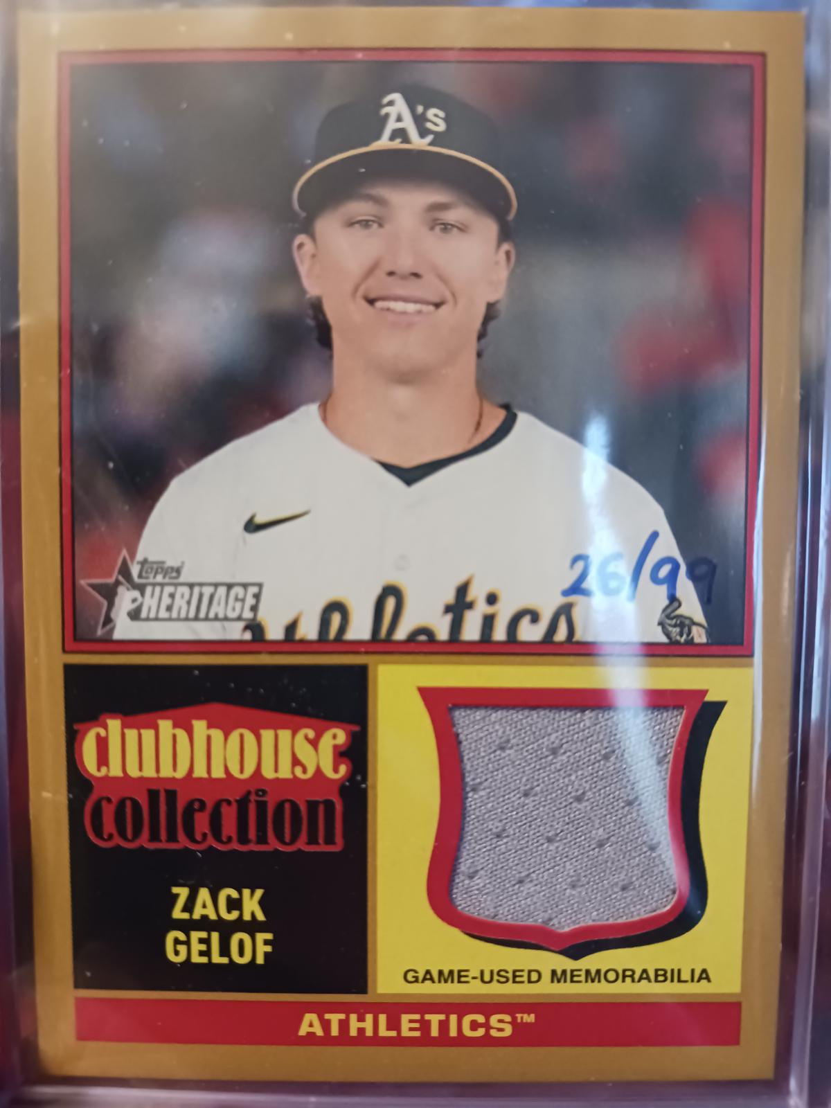 Zack Gelof #CCR-ZG 2025 Topps Heritage Clubhouse Collection Relic Baseball