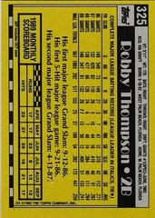 Back Of Card | Robby Thompson Baseball Cards 1990 Topps