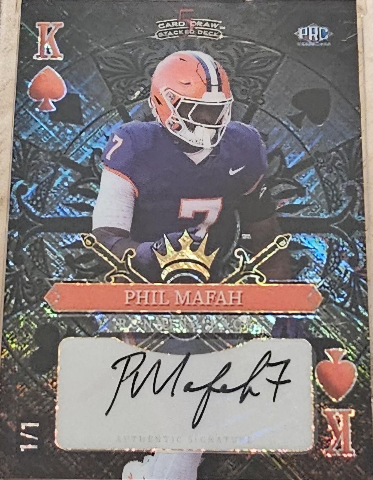Phil Mafah #SDHS-PMA 2024 Wild Card 5 Card Draw Stacked Deck Football