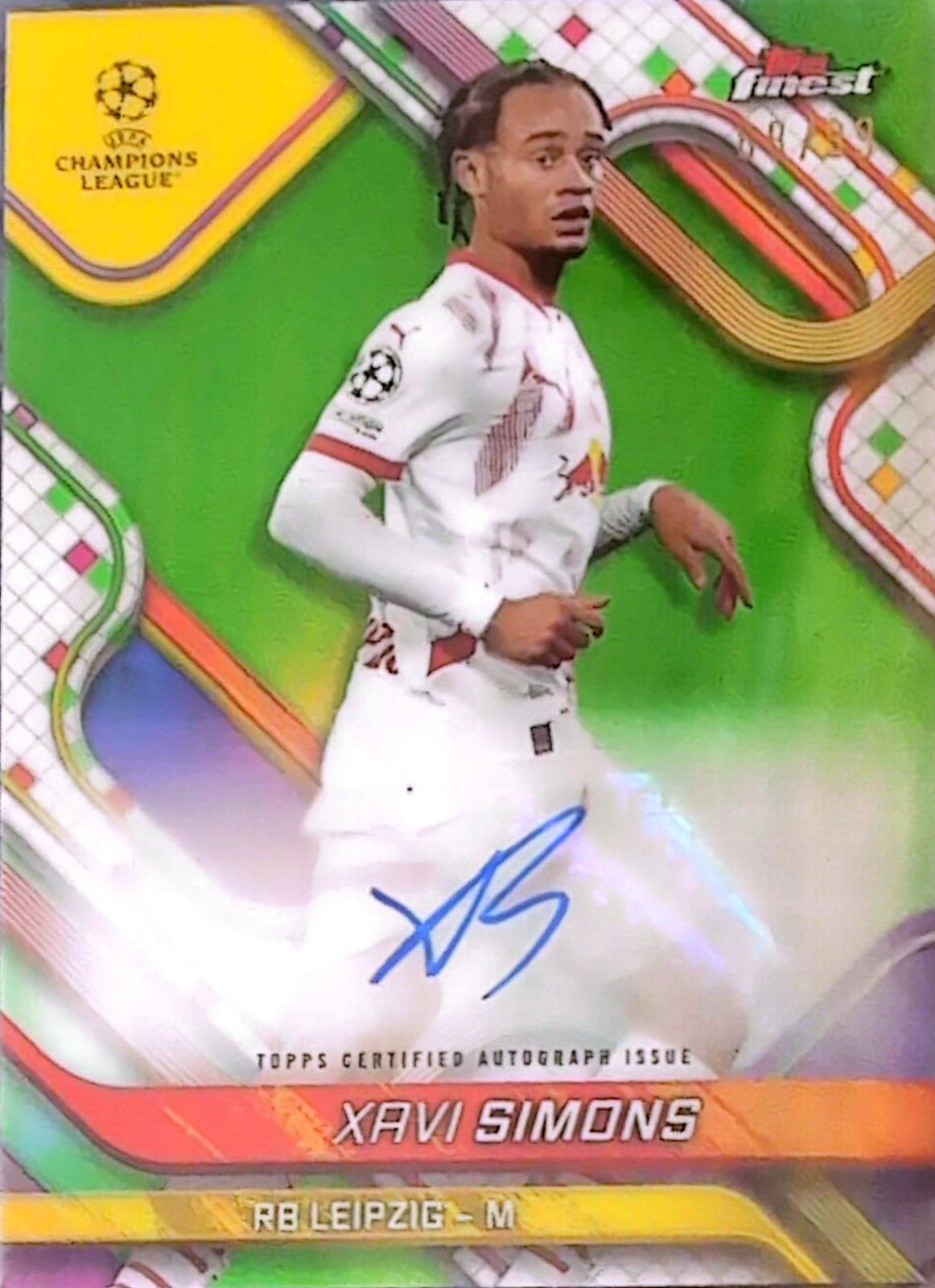 Xavi Simons #BA-XS 2024 Topps Finest UEFA Autograph
