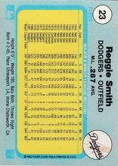 Back Of Card | Reggie Smith Baseball Cards 1982 Fleer