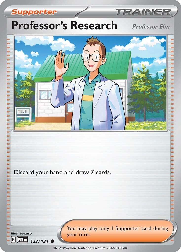 Professor's Research: Professor Elm #123 Pokemon Prismatic Evolutions