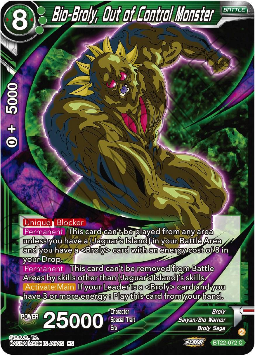Bio-Broly, Out of Control Monster BT22-072 Dragon Ball Super Critical Blow