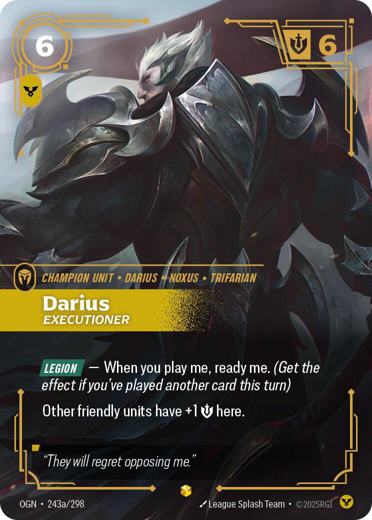 riftbound リフトバウンド　darius オルタネートアート Darius - Executioner [Alternate Art] #243 Prices | Riftbound Origins