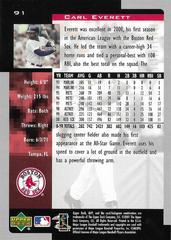 Back | Carl Everett Baseball Cards 2001 Upper Deck MVP