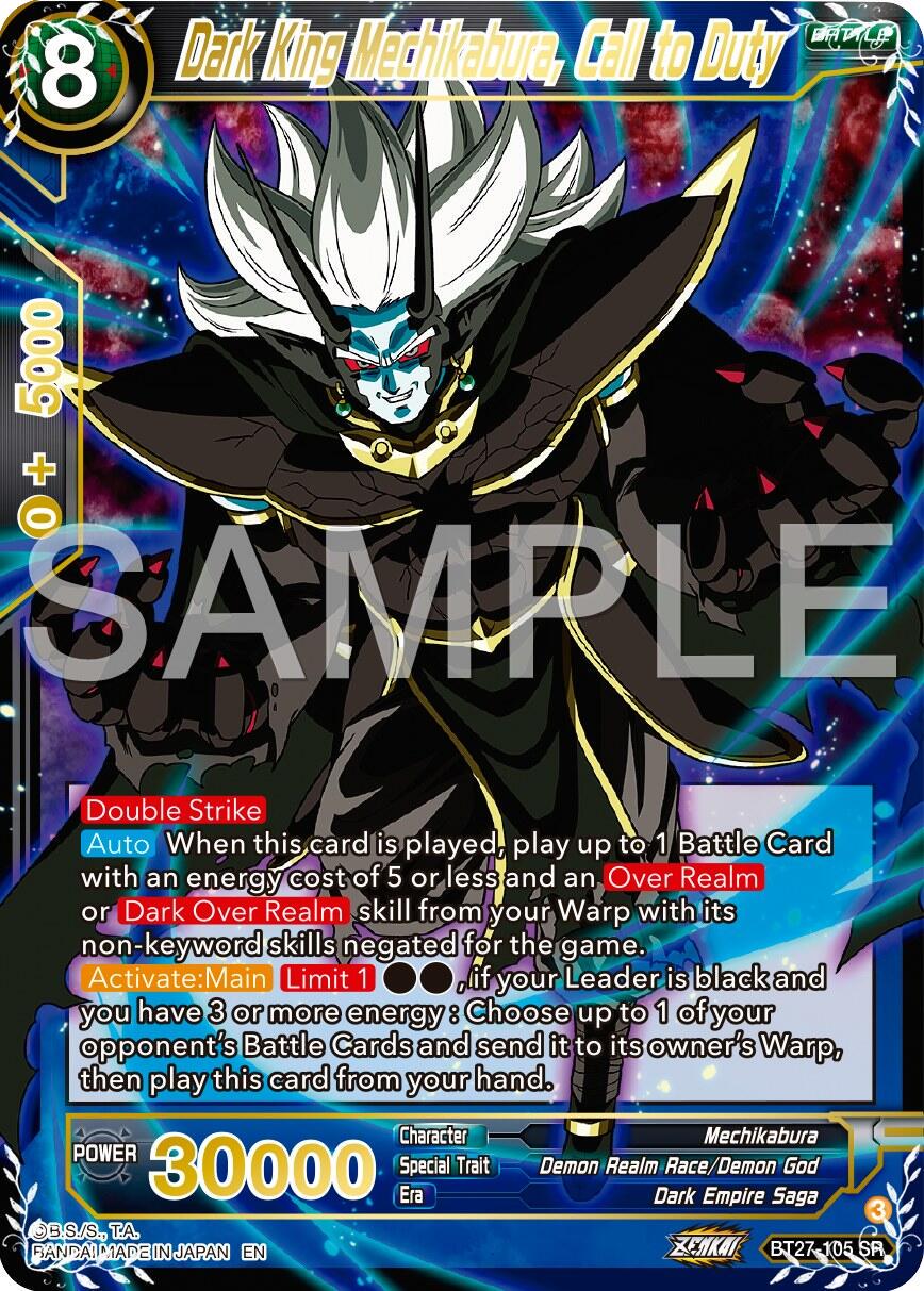 Dark King Mechikabura, Call to Duty BT27-105 Dragon Ball Super: History of Z