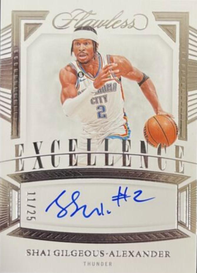 Shai Gilgeous-Alexander #8 Basketball Cards 2022 Panini Flawless Excellence Signature