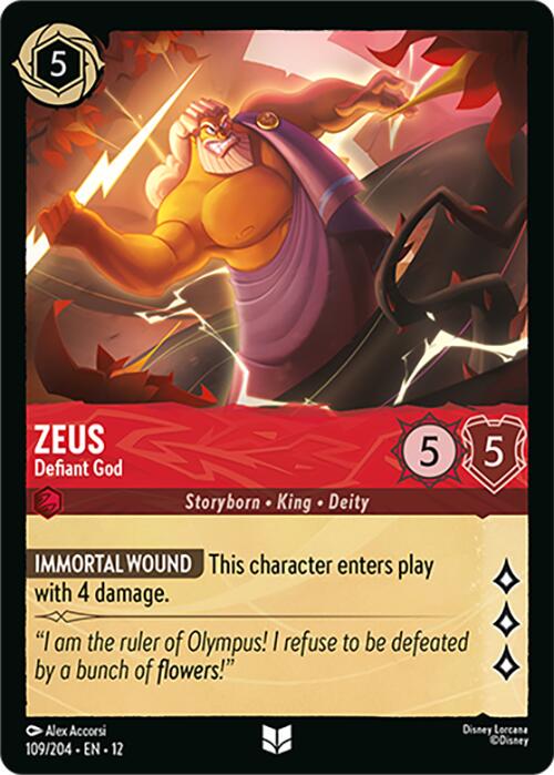 Zeus - Defiant God #109 Prices | Lorcana Wilds Unknown | Lorcana Cards