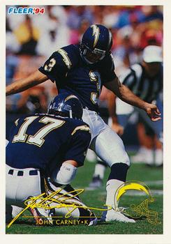 John Carney #107 1994 Fleer Shell Fact Football