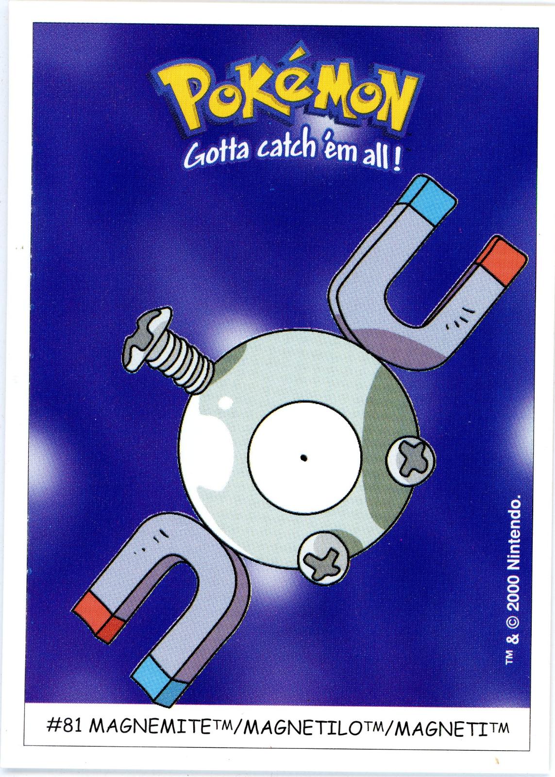 Magnemite #81 Pokémon Card from Pokemon 2000 Dunkin Boomer Set 