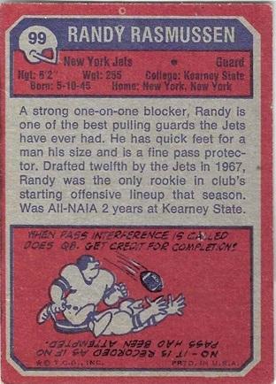 Randy Rasmussen #99 Prices [Rookie] | 1973 Topps | Football Cards