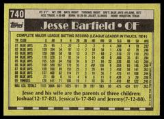 Back | Jesse Barfield Baseball Cards 1990 Topps