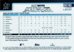Back Of Card | Max Meyer [Refractor] Baseball Cards 2025 Topps Chrome Update