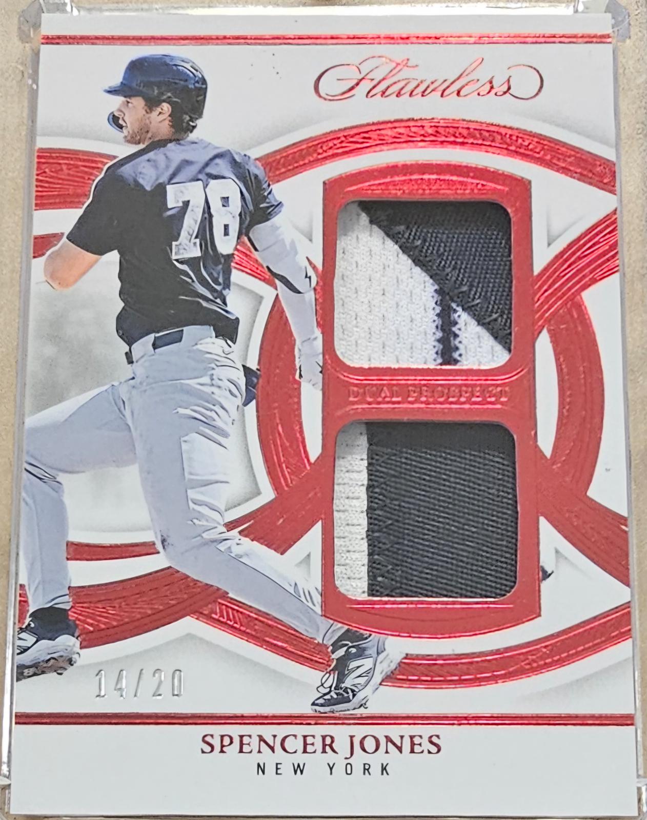 Spencer Jones #30 2025 Panini Flawless Dual Prospect Patch Baseball