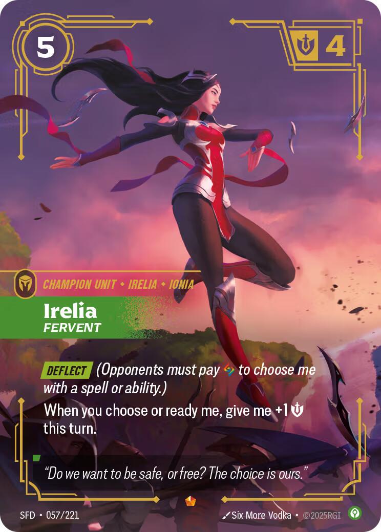 riftbound SIGNED Irelia, Fervent リフトバウンド Irelia - Fervent #57 Prices | Riftbound Spiritforged