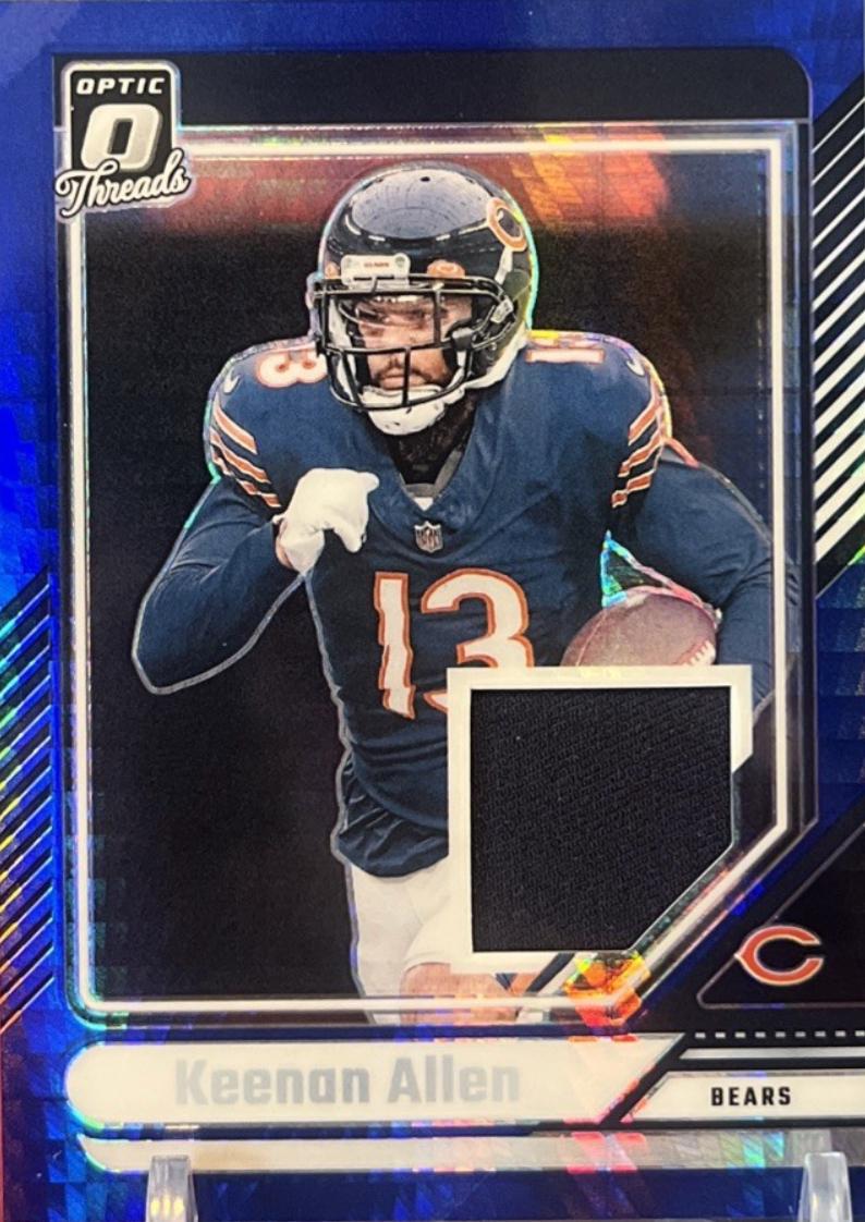 Keenan Allen #DTB-KAN Football Cards 2024 Panini Donruss Optic Threads Blue Hyper